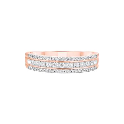 Multi-Row Diamond Wedding Band in 10K Gold (1/4 ct. tw.) 