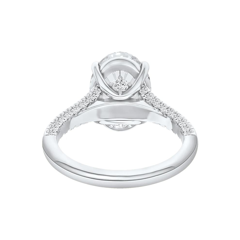 Lab Grown Diamond Oval Center Engagement Ring in 14K White Gold (4 1/2 ct. tw.) – Image 3 of 3