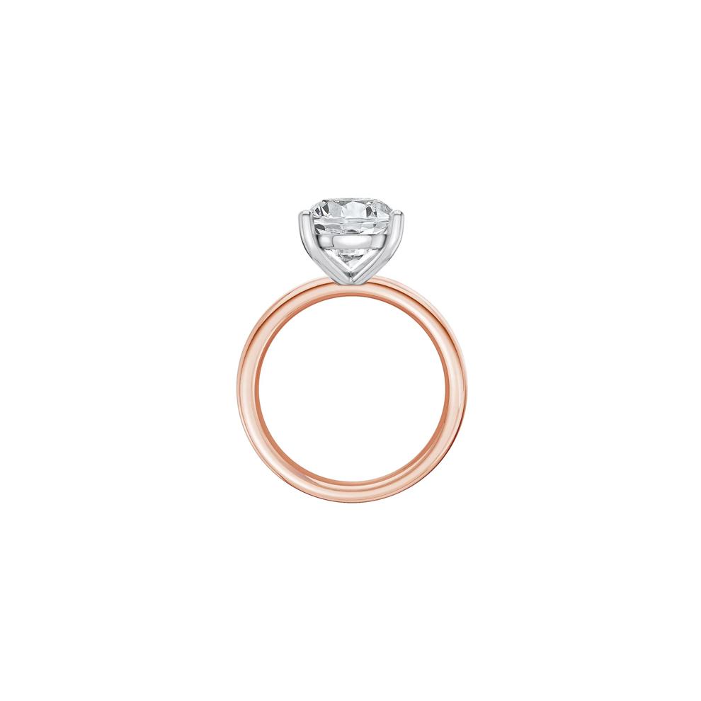 Lab Grown Diamond Pear-Shaped Solitaire Ring in 14K Rose &amp; White Gold (5 ct.) – Image 2 of 4