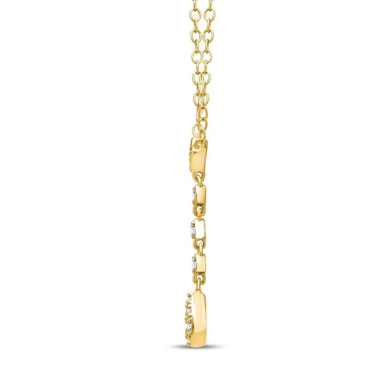 Diamond Link Chain Drop Pendant in 10K Yellow Gold &#40;1/8 ct. tw.&#41; – Image 2 of 2