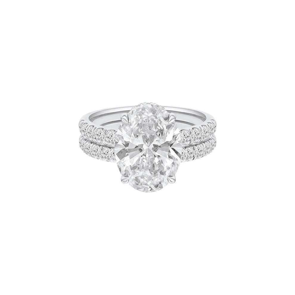 Lab Grown Diamond Oval Bridal Set in 14K White Gold (5 ct. tw.) – Image 1 of 5