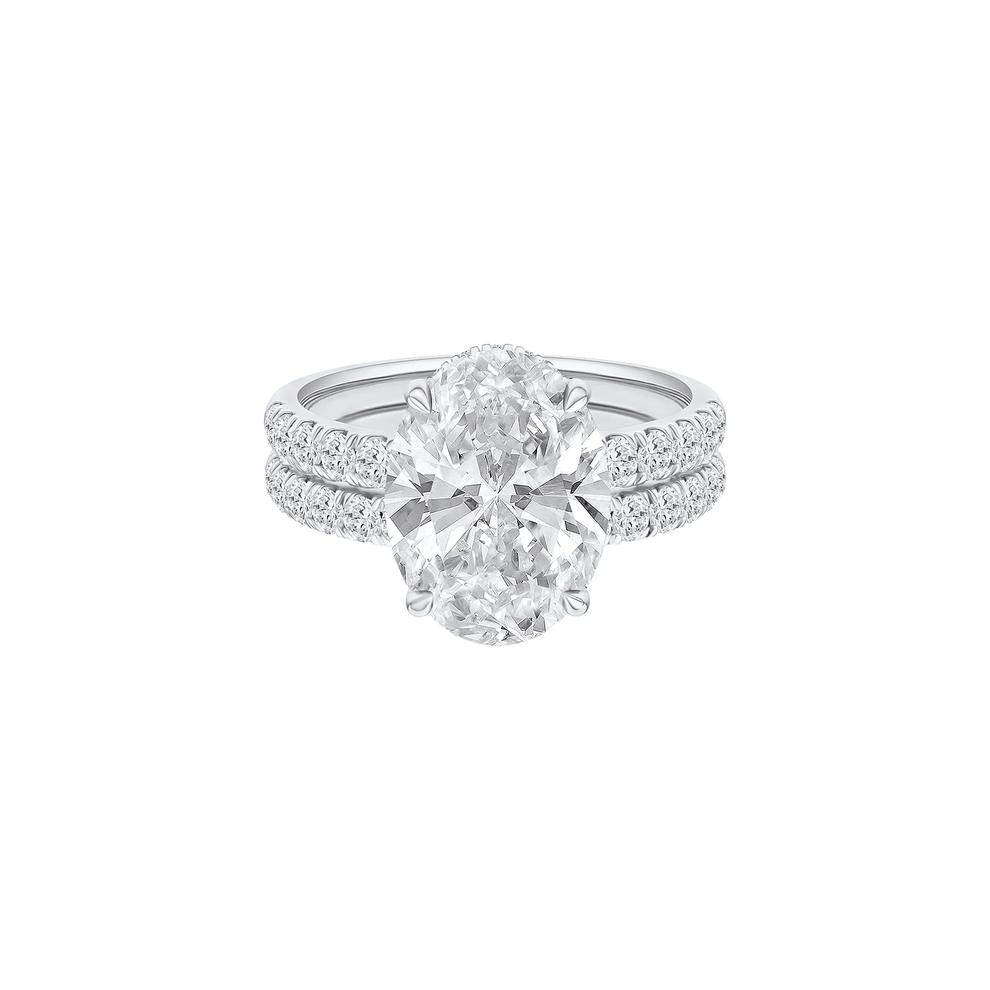 Lab Grown Diamond Oval Bridal Set in 14K White Gold (5 ct. tw.) – Image 1 of 5