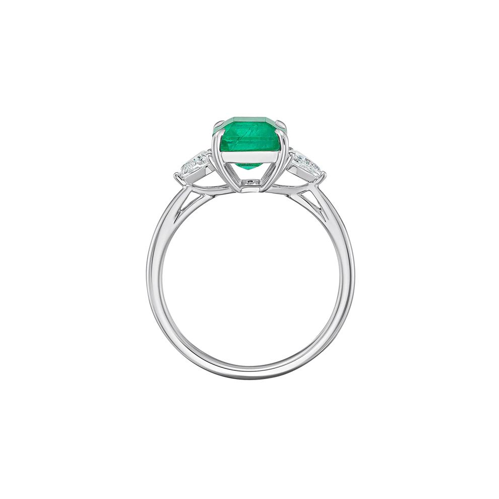 Emerald &amp; Diamond Ring in 14K White Gold (1/3 ct. tw.) – Image 2 of 3