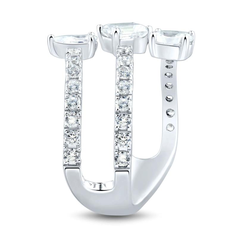 Lab Grown Diamond Three-Row Orbit Ring in 14K White Gold &#40;1 3/4 ct. tw.&#41; – Image 3 of 3