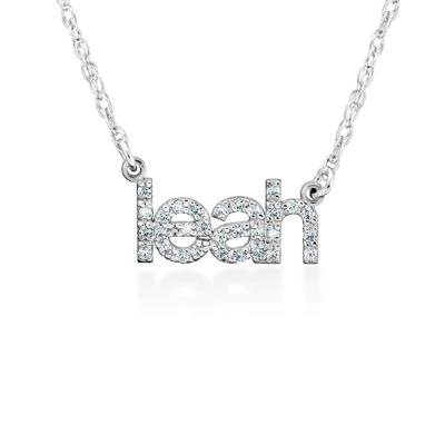 personalized diamond nameplate necklace (3-5 letters)