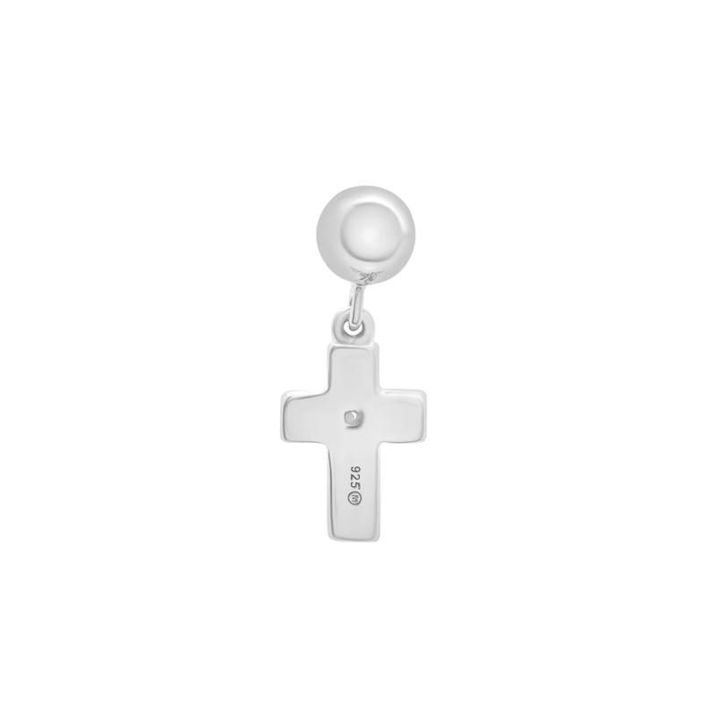 Diamond Accent Cross Bead Charm in Sterling Silver – Image 3 of 3