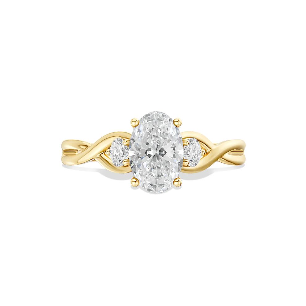 Diamond Oval Center Engagement Ring in 14K Yellow Gold (1 1/3 ct. tw.) – Image 1 of 4