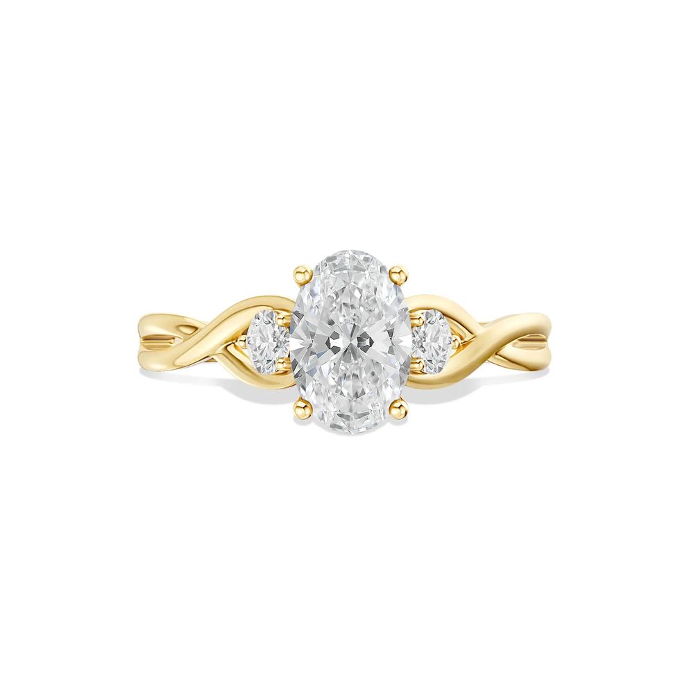 Diamond Oval Center Engagement Ring in 14K Yellow Gold (1 1/3 ct. tw.) – Image 1 of 4