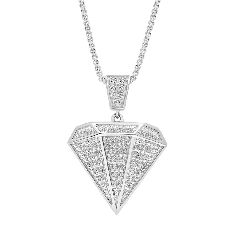 Men&#39;s Diamond Pendant in Sterling Silver &#40;1/2 ct. tw.&#41; – Image 1 of 4