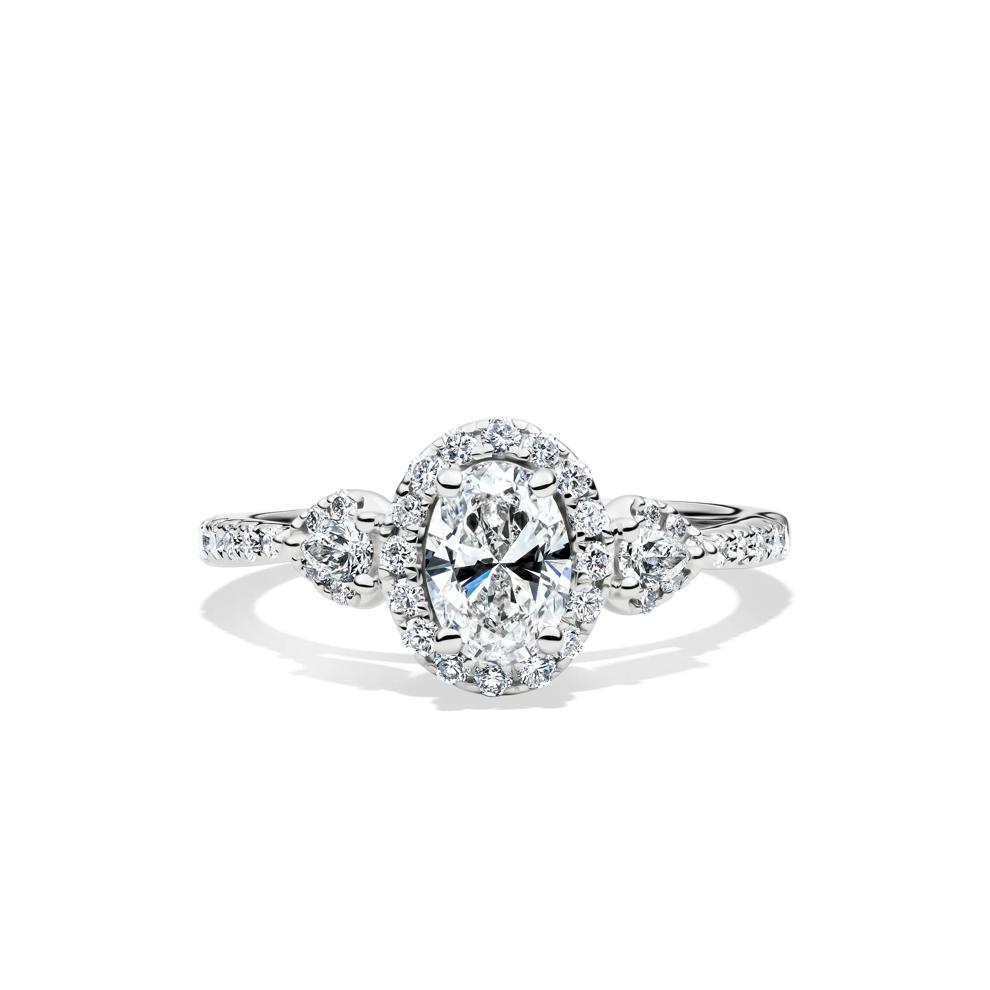Lab Grown Diamond Oval Engagement Ring in 14K White Gold (1 ct. tw.) – Image 1 of 4