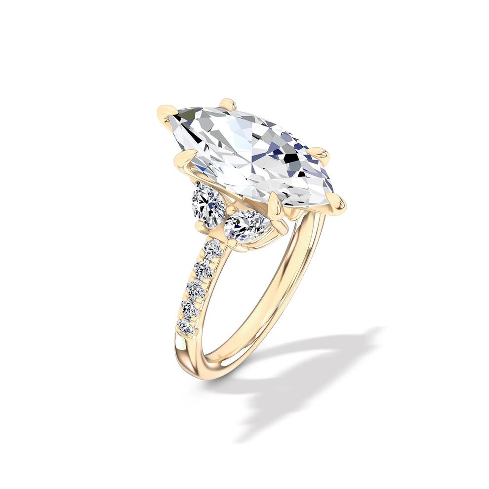 Lab Grown Diamond Marquise Center Engagement Ring in 14K Yellow Gold (4 1/4 ct. tw.) – Image 4 of 4