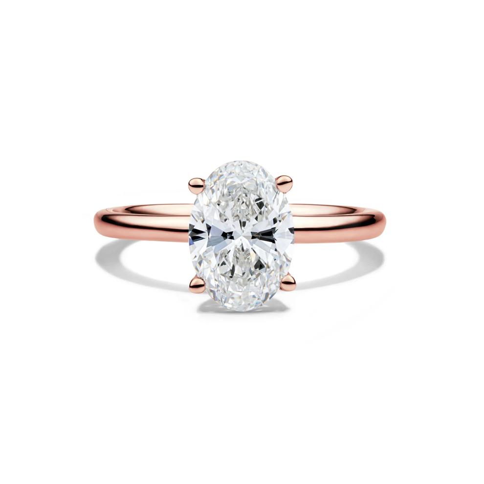 Lab Grown Diamond Solitaire Oval Engagement Ring in 14K Rose Gold (2 ct.) – Image 1 of 4