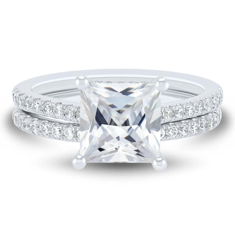 Lab Grown Diamond Engagement Set in 14K White Gold &#40;4 ct. tw.&#41; – Image 1 of 5