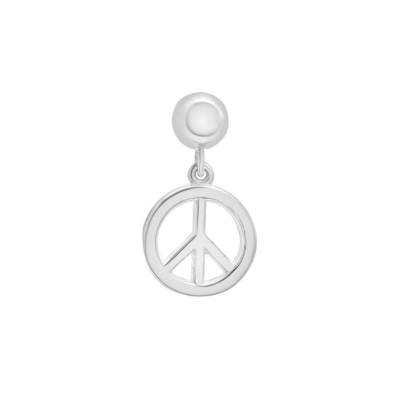 Peace Sign Bead Charm in Sterling Silver – Image 1 of 3