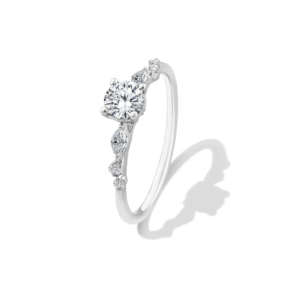 Diamond Round Center Engagement Ring in 10K White Gold (5/8 ct. tw.) – Image 4 of 4