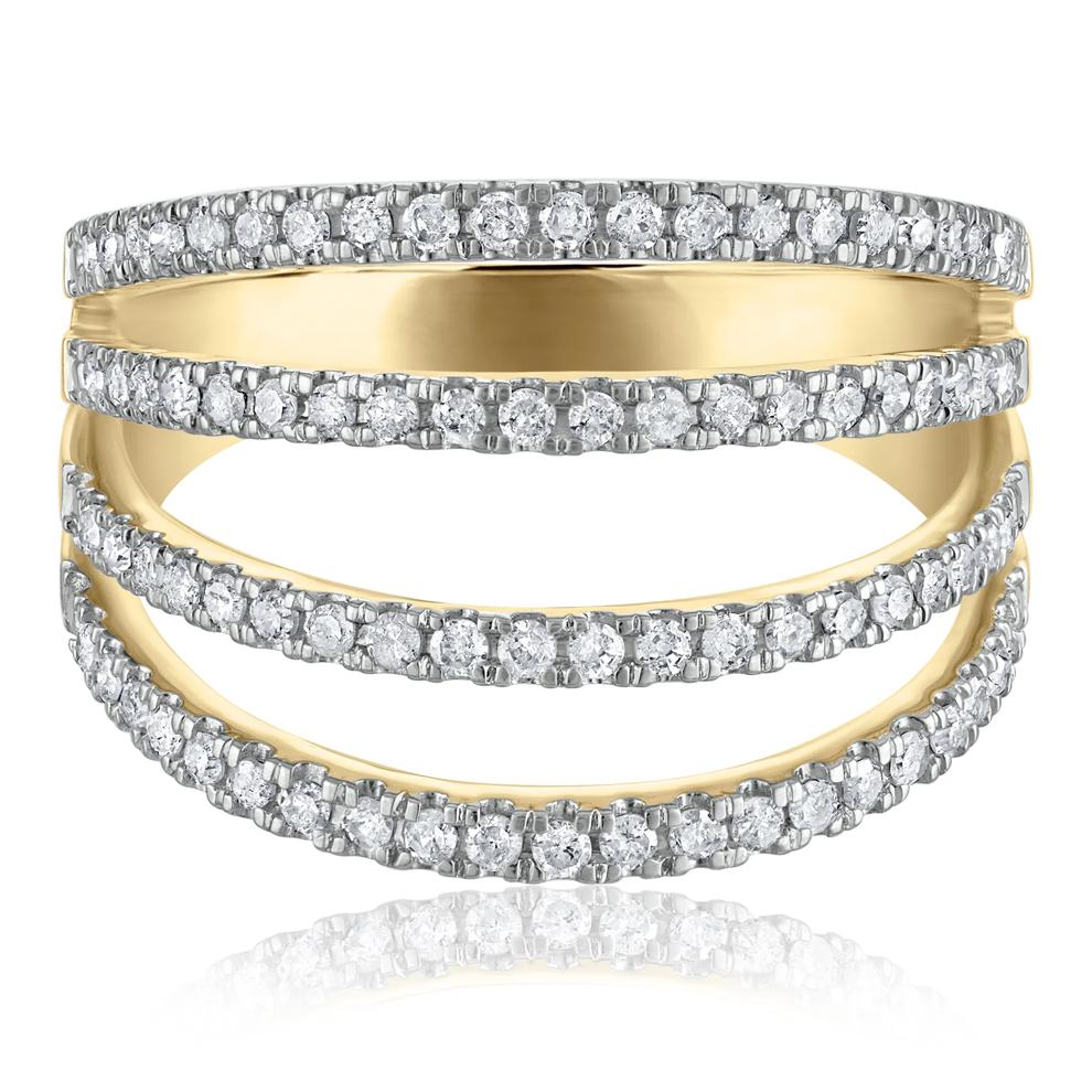 Diamond Four-Row Band in 10K Yellow Gold (1/2 ct. tw.) – Image 1 of 3