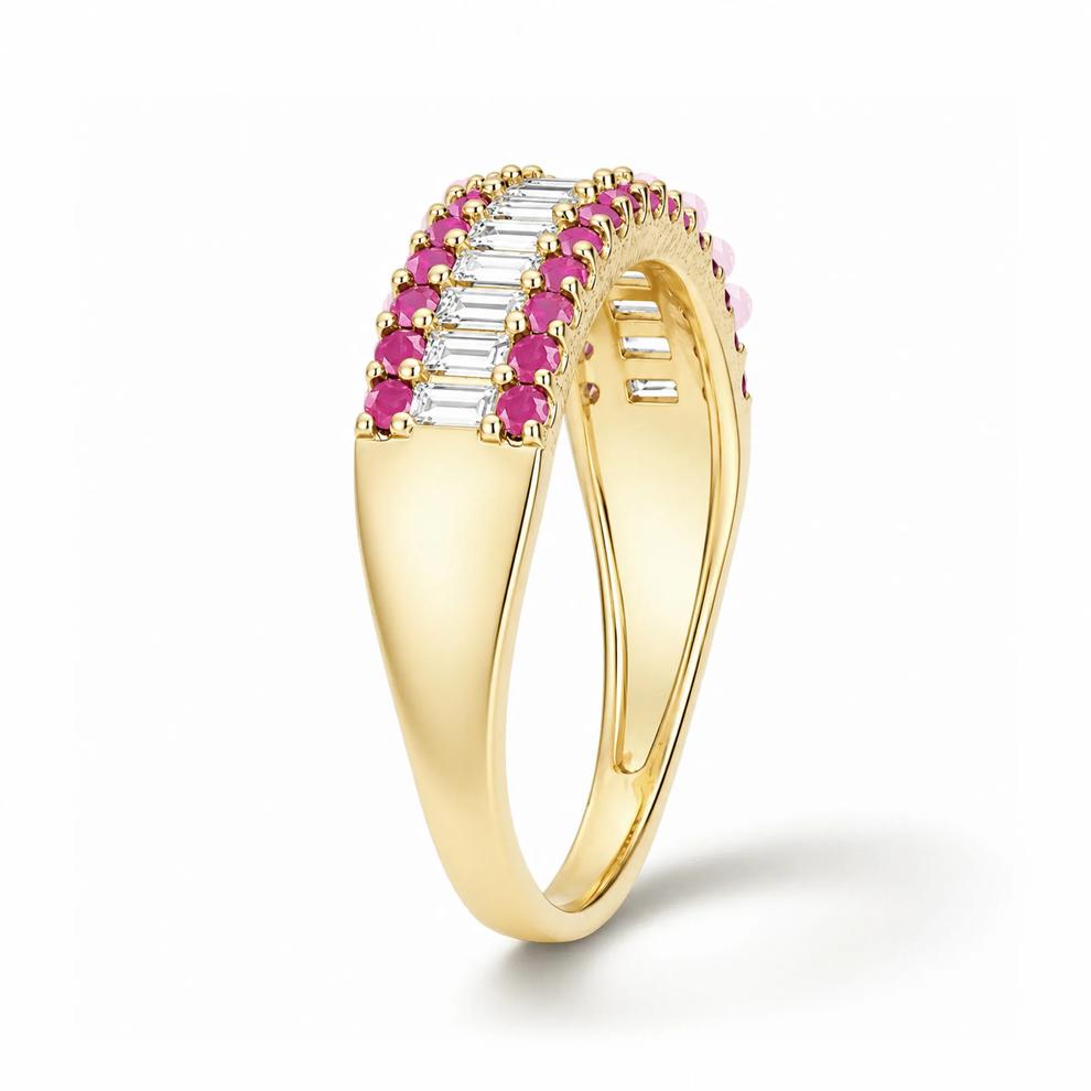 Ruby &amp; Diamond Ring in 10K Yellow Gold (1/3 ct. tw.) – Image 2 of 4