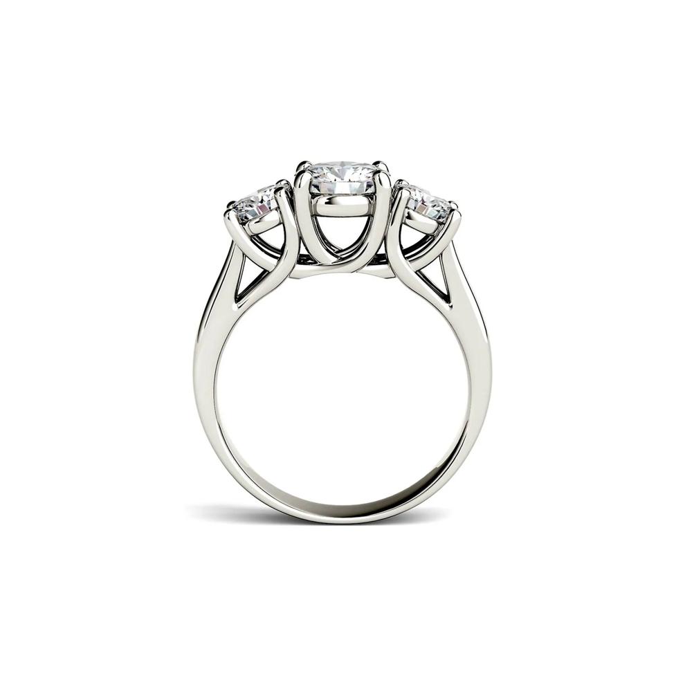Three-Stone Moissanite Ring 14K White Gold (2 ct. dew) – Image 2 of 3