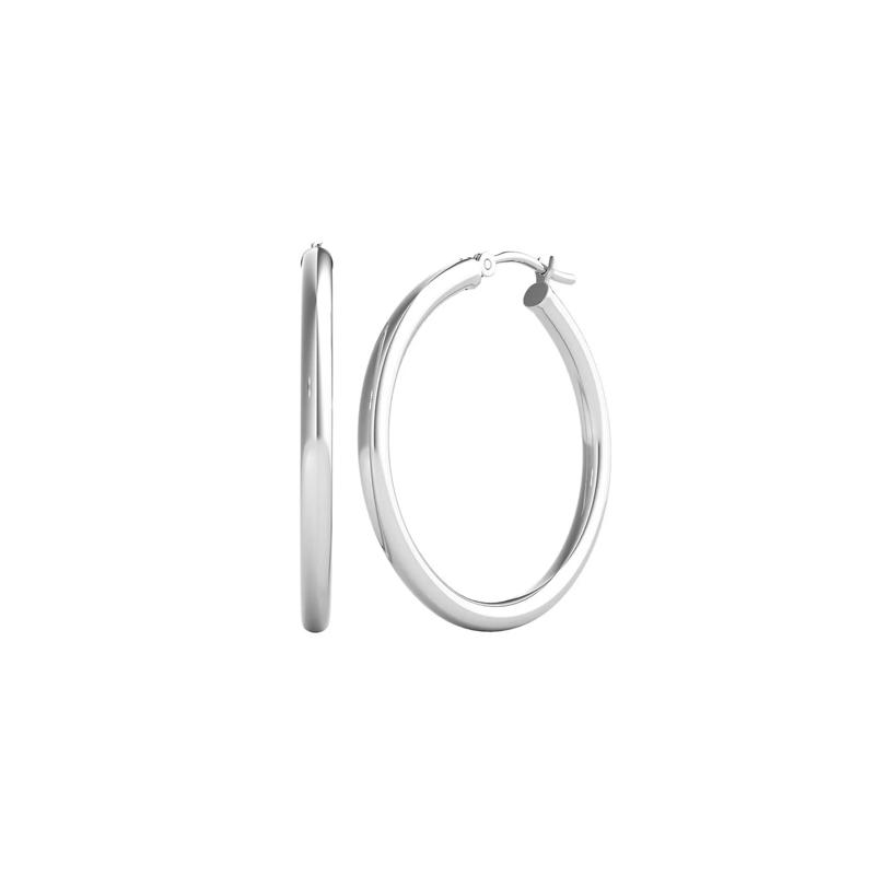 Polished Hoop Earrings in 14K White Gold – Image 1 of 3