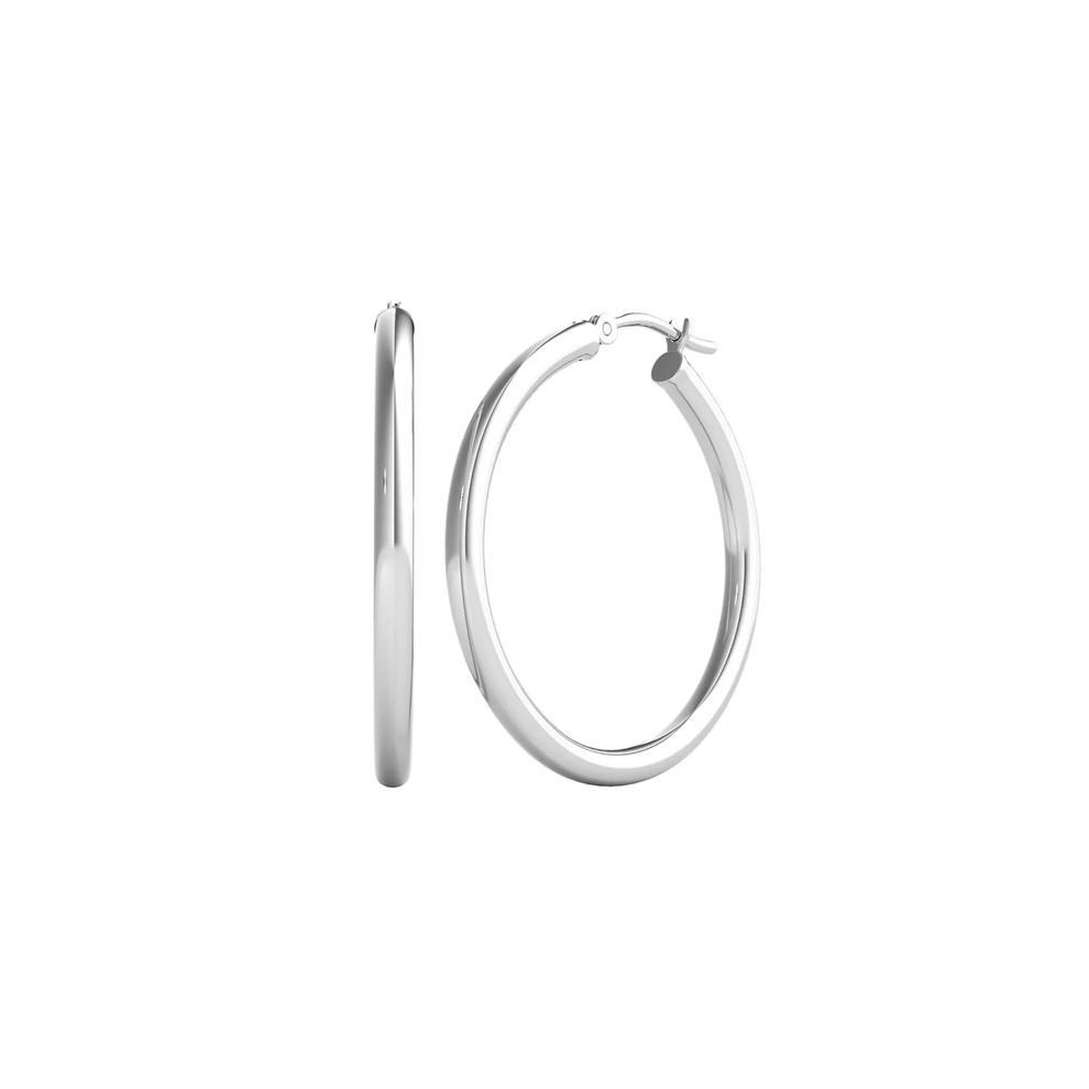Polished Hoop Earrings in 14K White Gold – Image 1 of 3