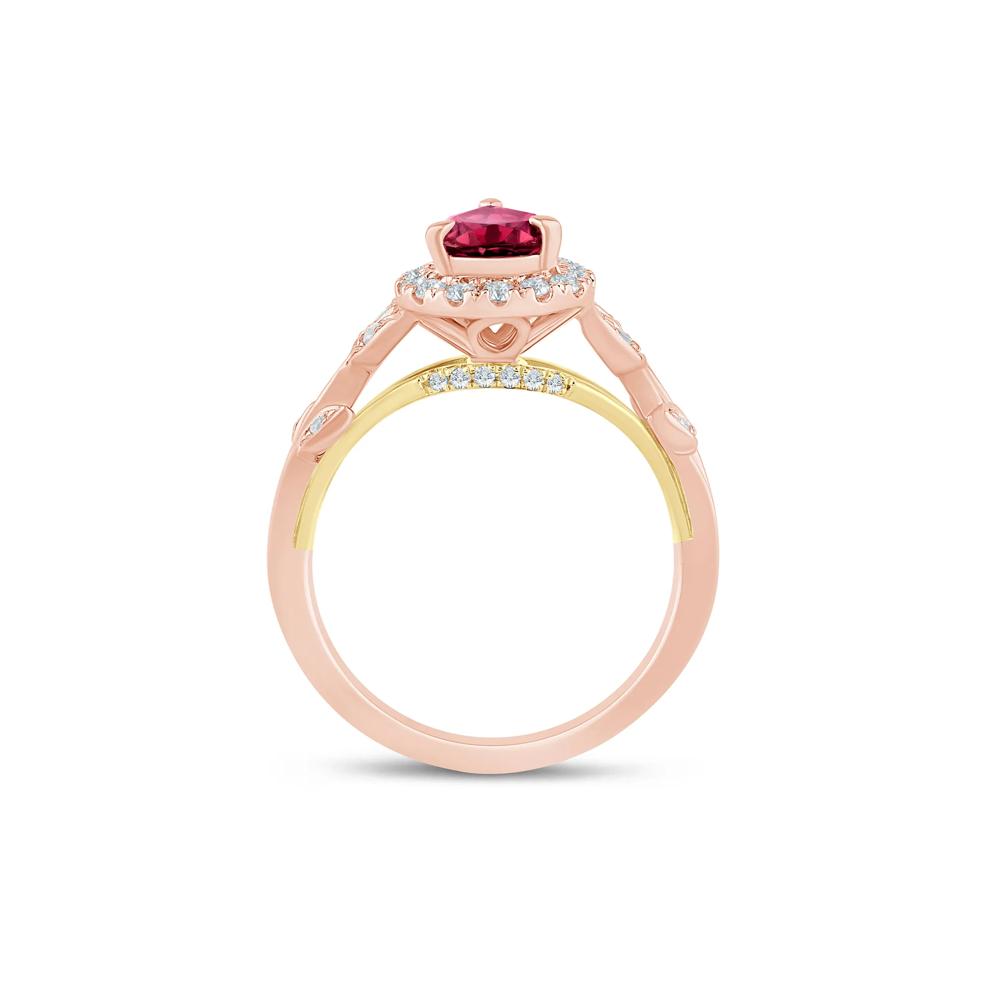 Ramona Rhodolite Garnet and Lab Grown Diamond Engagement Ring in 14K White and Yellow Gold (1/3 ct. tw.) – Image 2 of 3