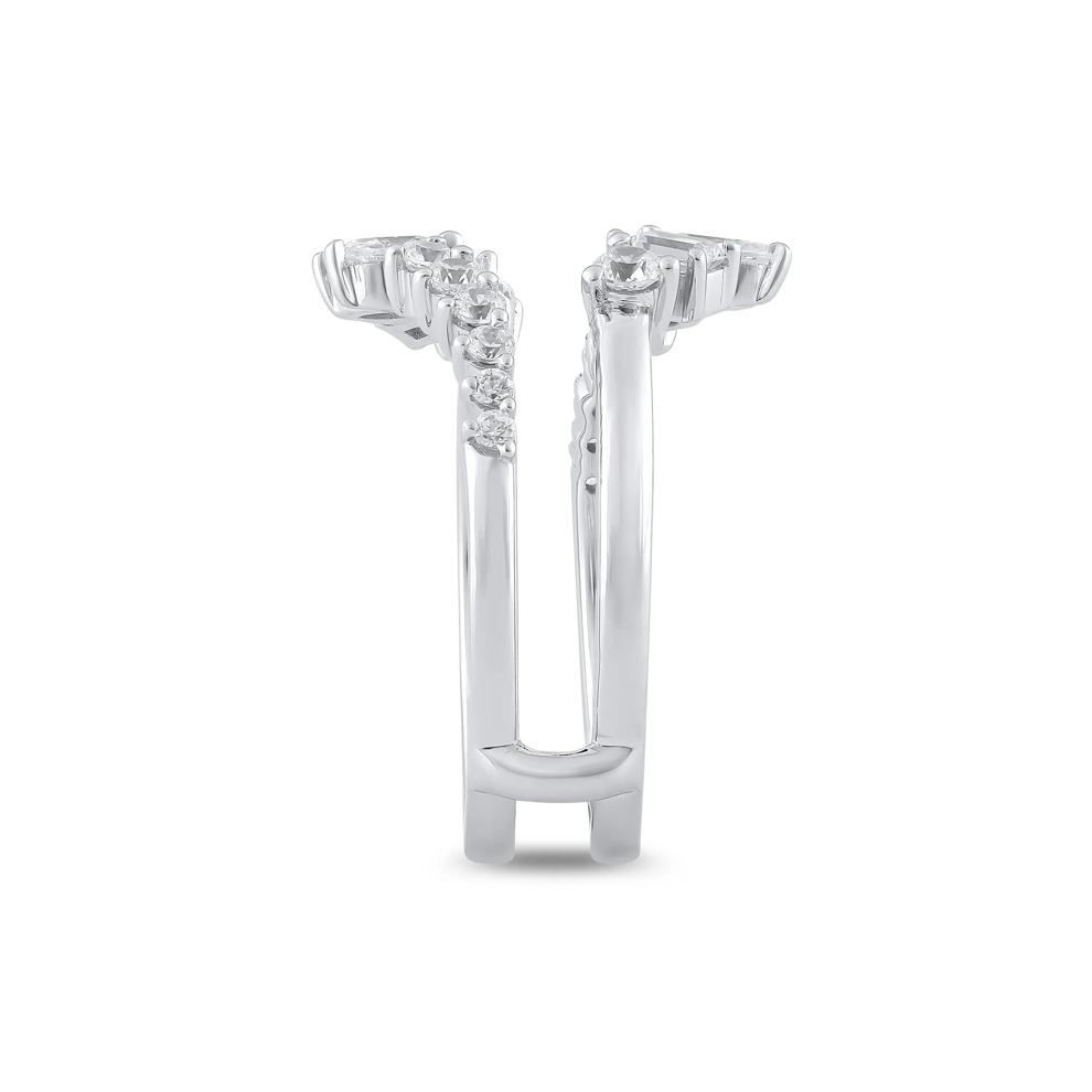 Lab Grown Diamond Off-Set Contour Insert Ring in 14K White Gold (1 ct. tw.) – Image 2 of 3