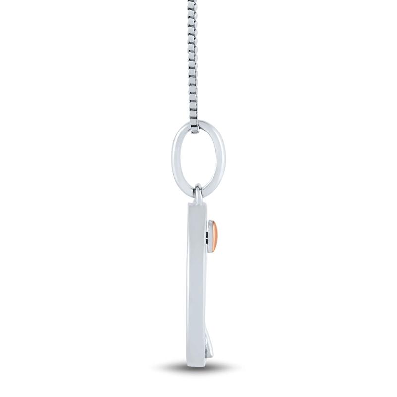 Diamond Accent Art Palette Pendant in Sterling Silver and 14K Rose Gold – Image 2 of 4