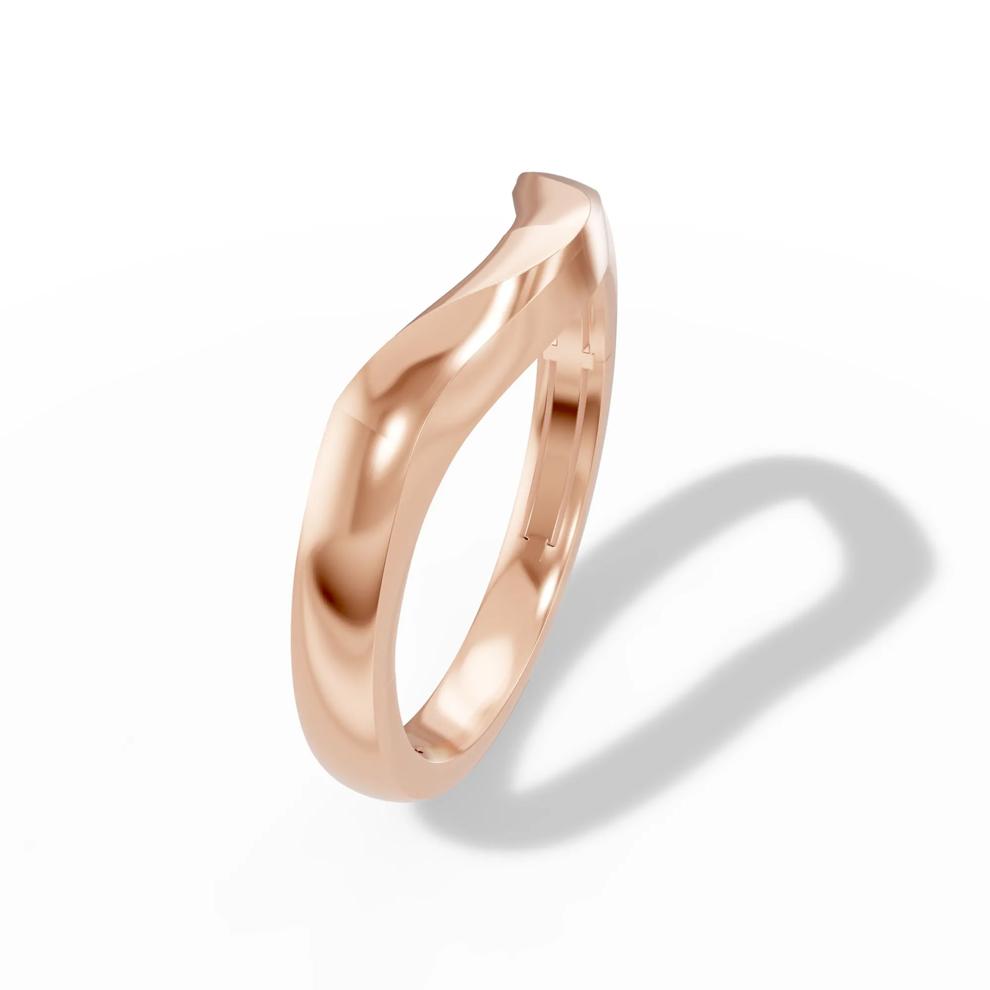 Plain 5MM Contour Band in 10K Rose Gold – Image 4 of 4