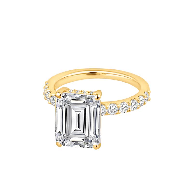 Lab Grown Diamond Emerald-Cut Engagement Ring in 14K Yellow Gold &#40;7 3/4 ct. tw.&#41; – Image 4 of 4
