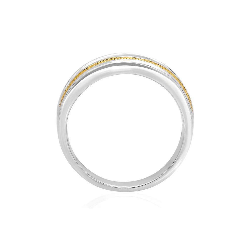 Men's 1/2 ct. tw. Diamond Milgrain Band in 10K Yellow &amp; White Gold – Image 2 of 3