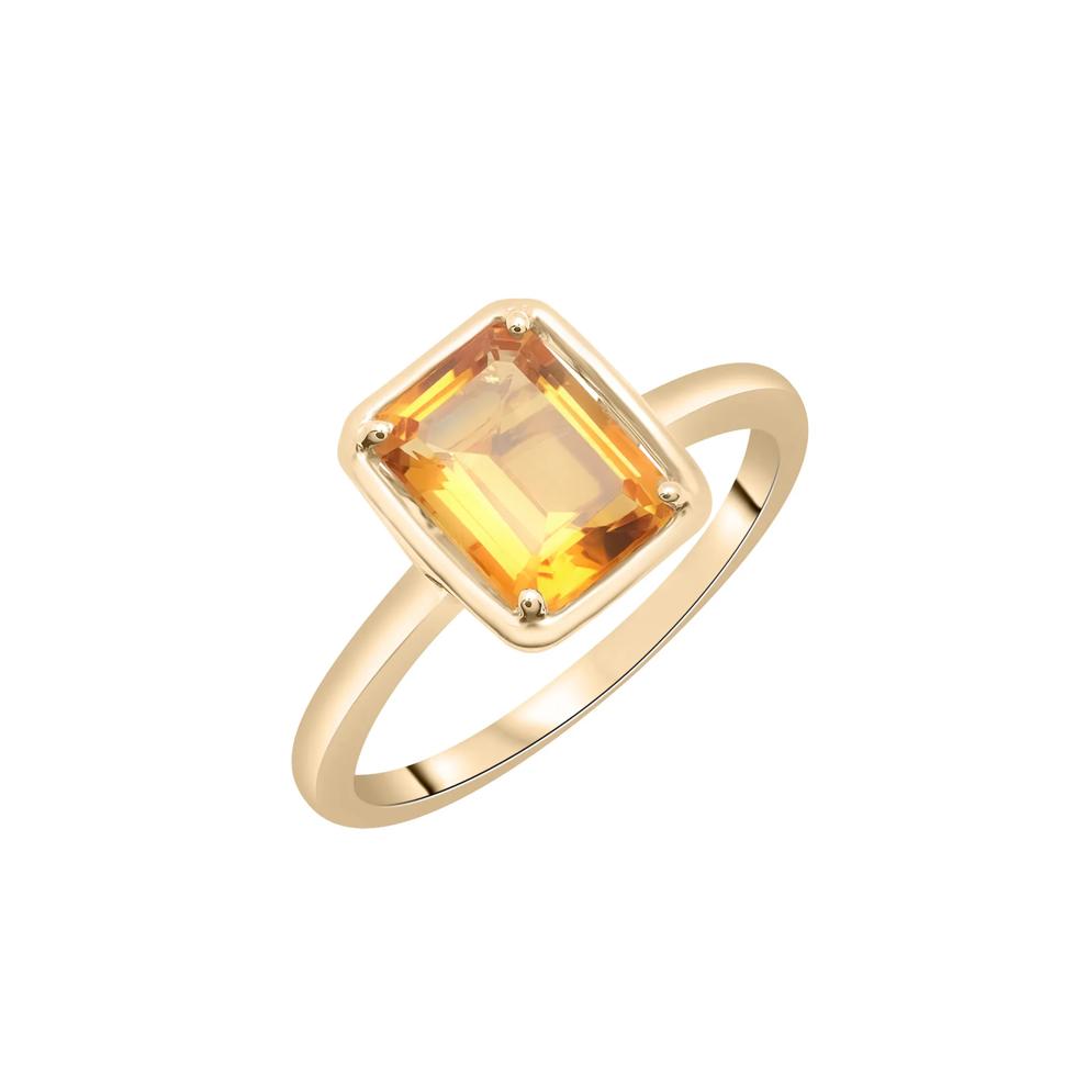 Faux-Bezel Citrine Ring in 10K Yellow Gold – Image 5 of 5