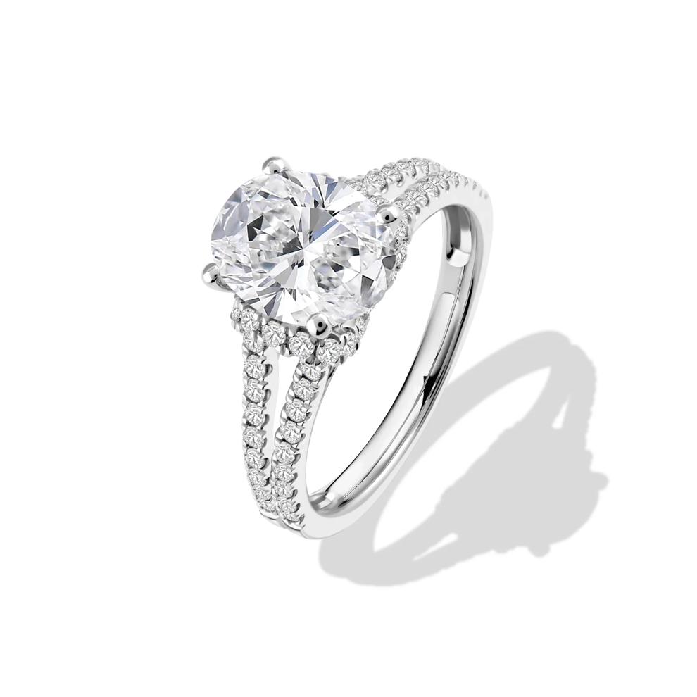 Lab Grown Diamond Oval Engagement Ring in 14K White Gold (2 1/2 ct. tw.) – Image 4 of 4