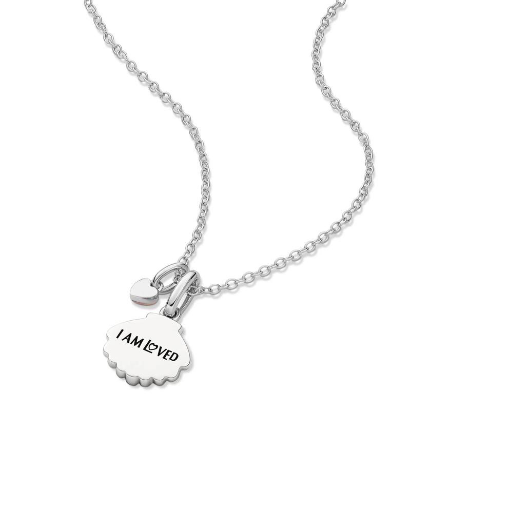 Lab Grown Diamond Accent Seashell Pendant in Sterling Silver &amp; 10K Rose Gold – Image 5 of 5