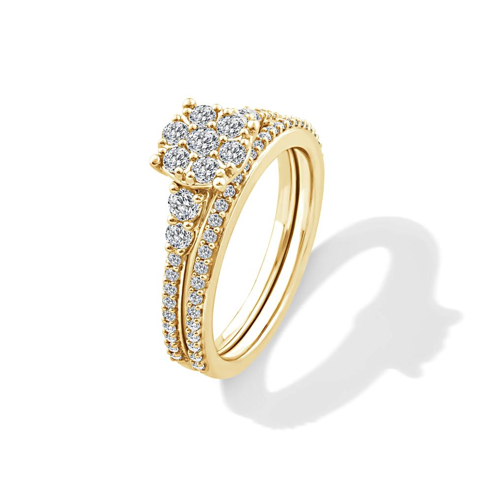 Diamond Round Composite Engagement Set in 10K Yellow Gold (3/4 ct. tw.) – Image 5 of 6