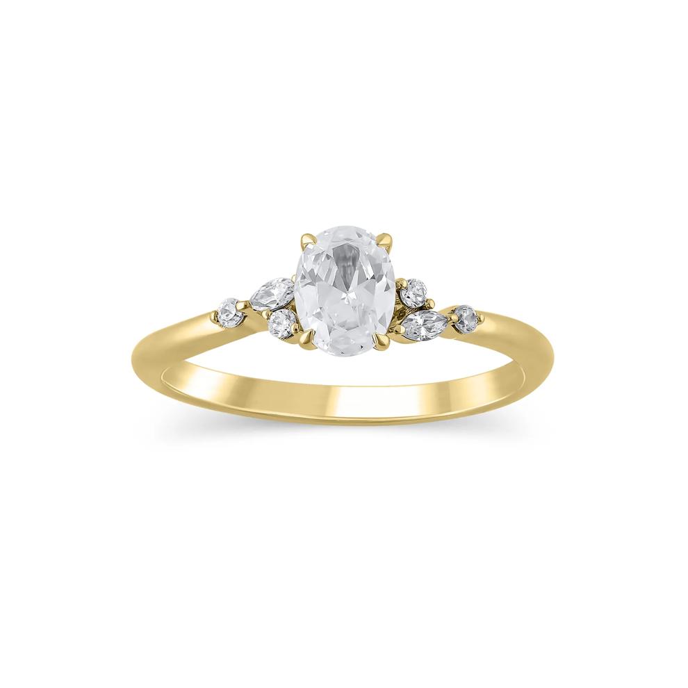 Oval-Shaped Diamond Engagement Ring in 14K Yellow Gold (5/8 ct. tw.) – Image 1 of 3