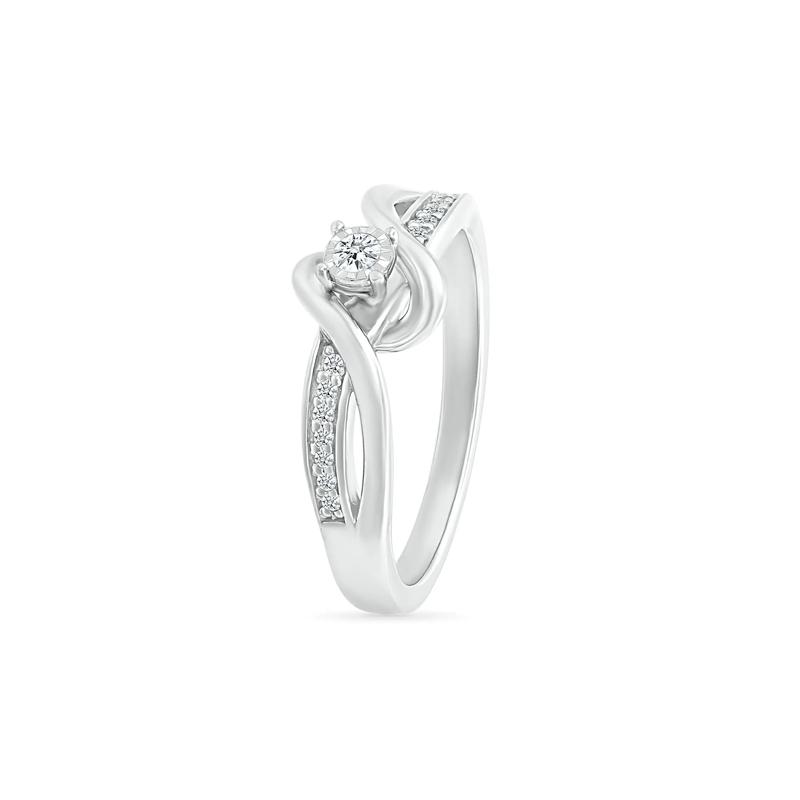 Diamond Twist Promise Ring in 10K White Gold &#40;1/8 ct. tw.&#41; – Image 4 of 5