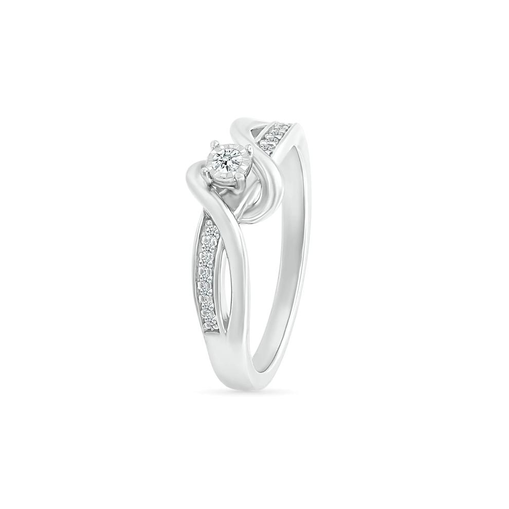 Diamond Twist Promise Ring in 10K White Gold (1/8 ct. tw.) – Image 4 of 5