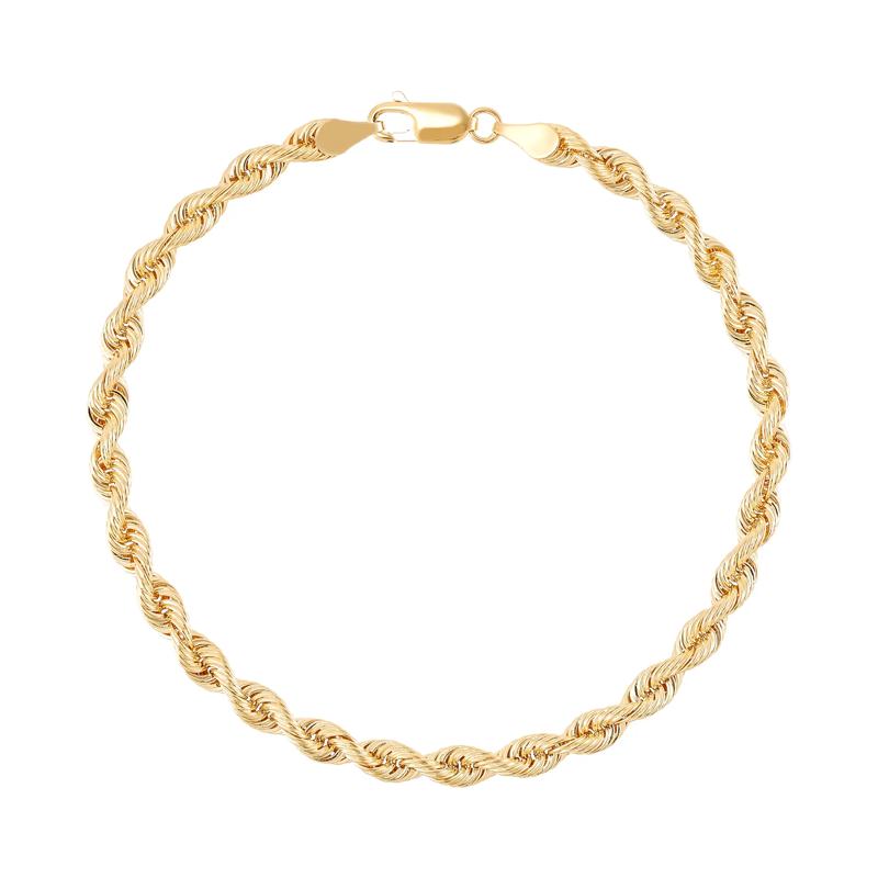 Solid Silk Rope Bracelet in 14K Yellow Gold, 4.3MM, 8.5&quot; – Image 1 of 1