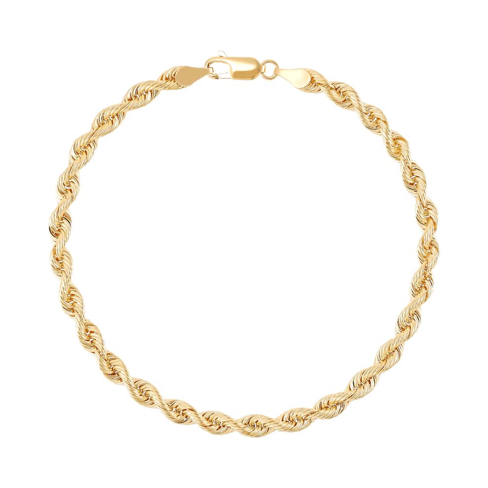 Solid Silk Rope Bracelet in 14K Yellow Gold, 4.3MM, 8.5" – Image 1 of 1