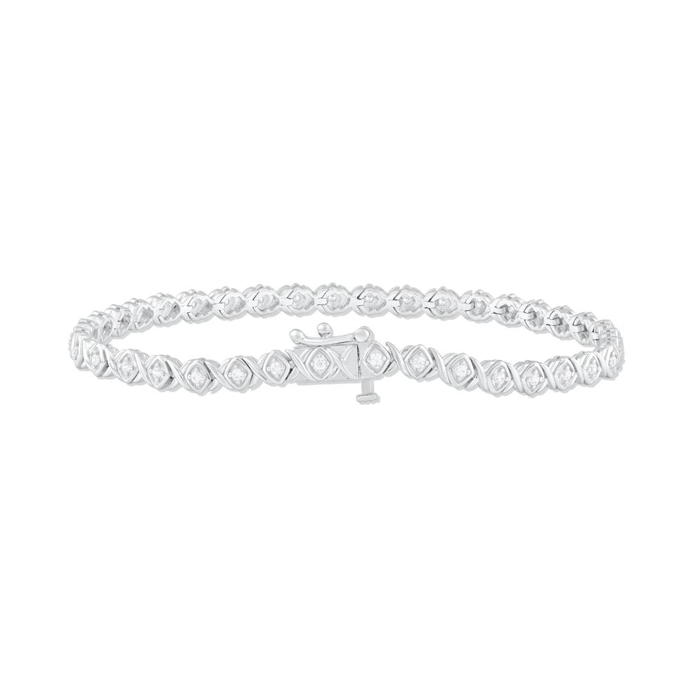 Diamond XO Bracelet in Sterling Silver (1/2 ct. tw.) – Image 2 of 2