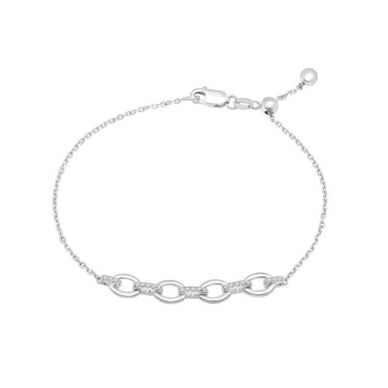 Diamond Chain Bracelet in Sterling Silver &#40;1/10 ct. tw.&#41; – Image 1 of 1