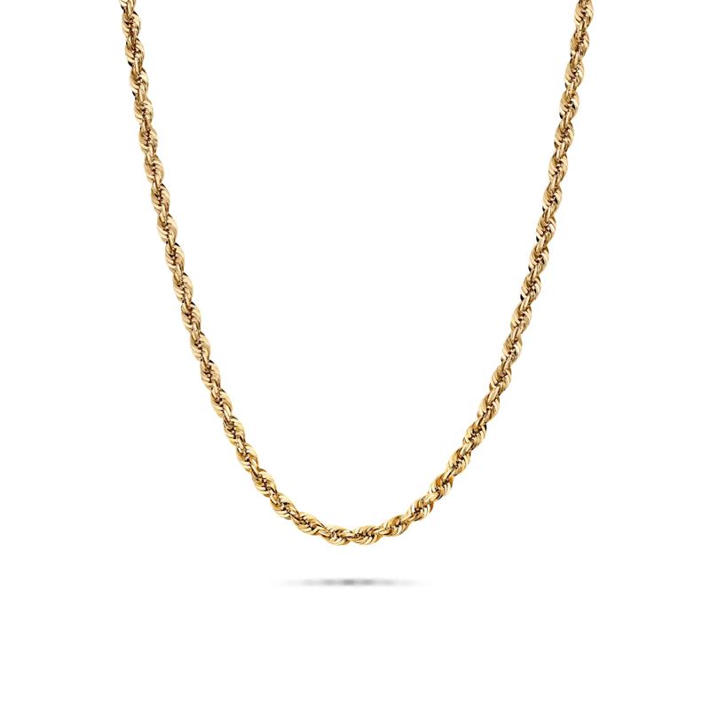 Heavy Hollow Rope Chain in 14K Yellow Gold, 22" – Image 1 of 3