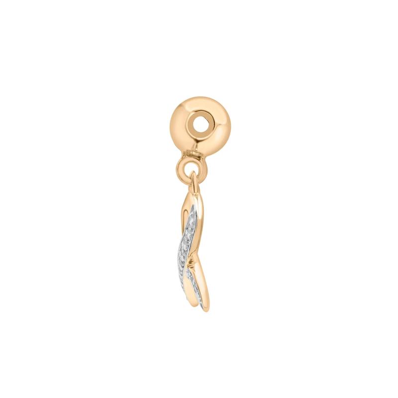 Diamond Accent Ribbon Bead Charm in Vermeil – Image 2 of 3