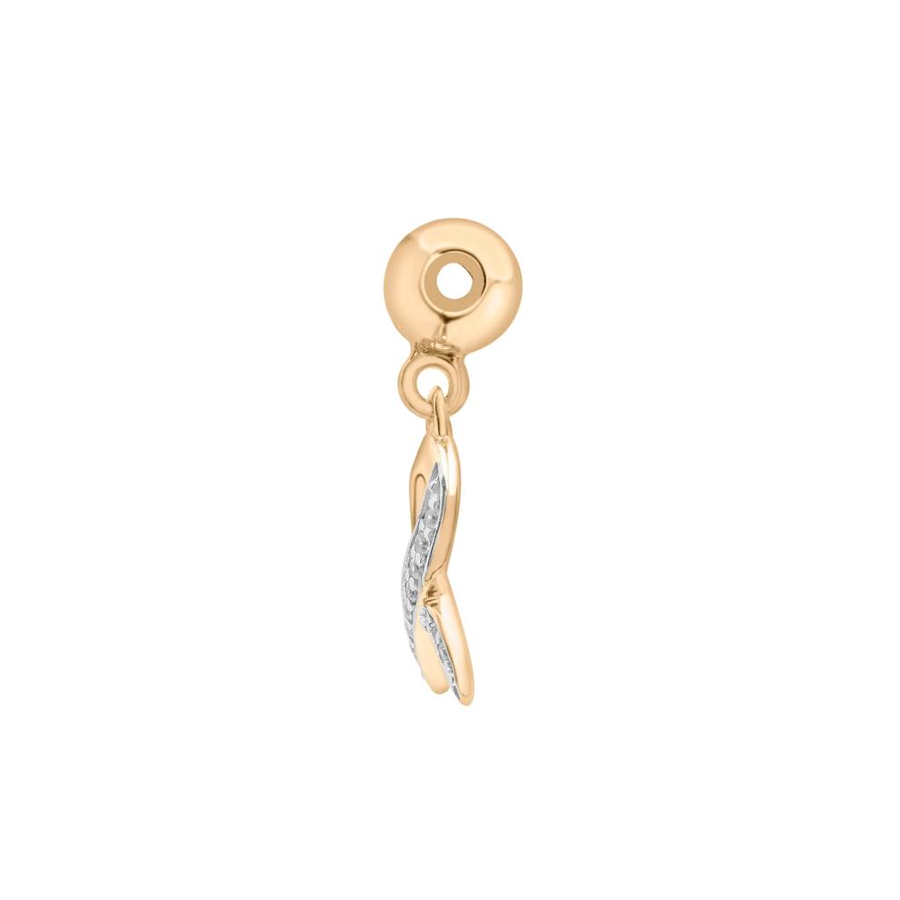 Diamond Accent Ribbon Bead Charm in Vermeil – Image 2 of 3