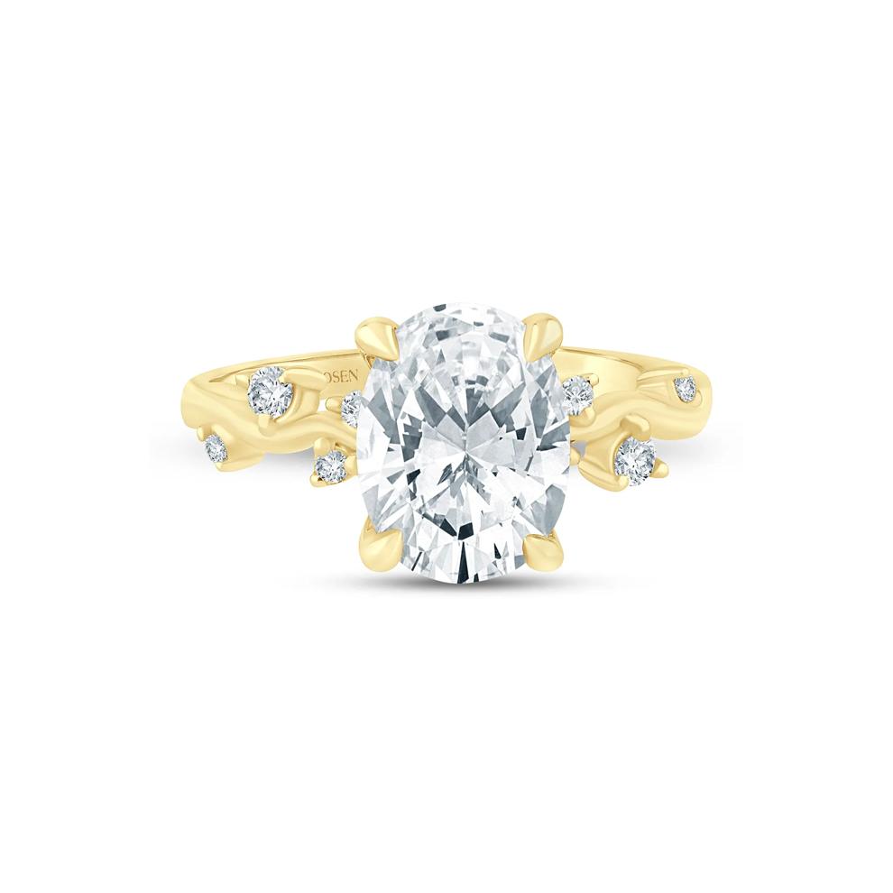 Lab Grown Diamond Oval Engagement Ring in 14K Yellow Gold (3 ct. tw.) – Image 1 of 3