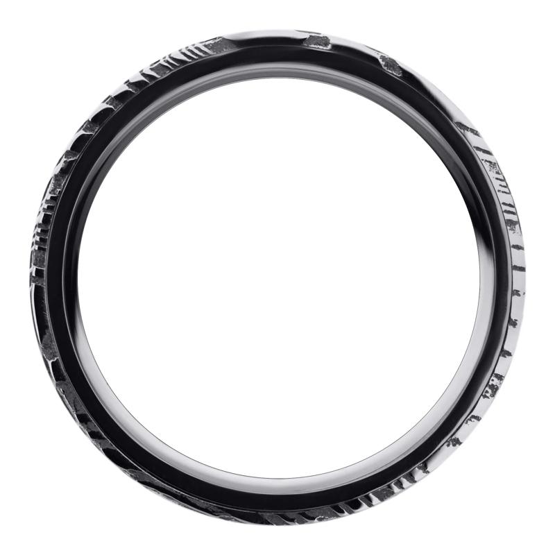 Men&rsquo;s Marble Damascus Inlay Wedding Band in Tantalum, 8MM – Image 2 of 3