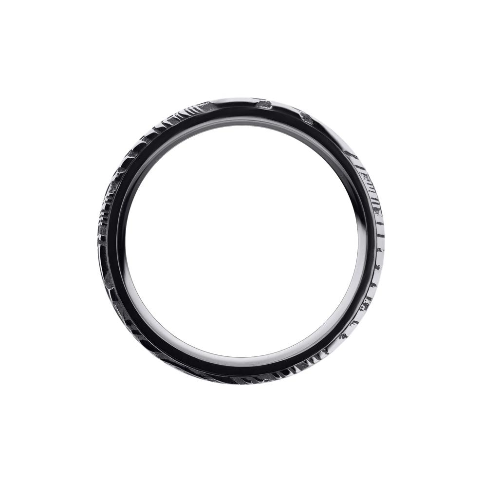 Men&rsquo;s Marble Damascus Inlay Wedding Band in Tantalum, 8MM – Image 2 of 3