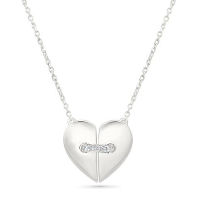 Diamond Accent Heart Pendant Necklace in Sterling Silver