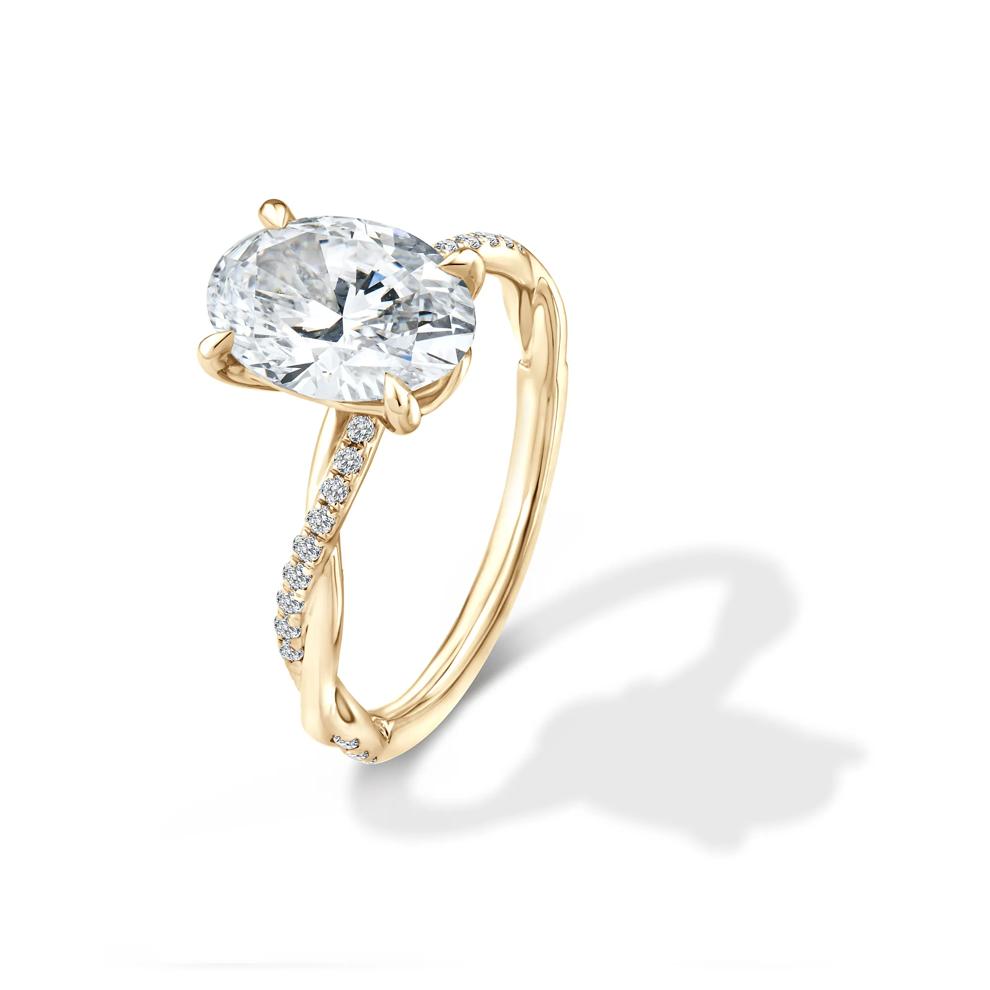 Lab Grown Diamond Oval-Shaped Engagement Ring in 18K Yellow Gold (2 1/7 ct. tw.) – Image 4 of 4