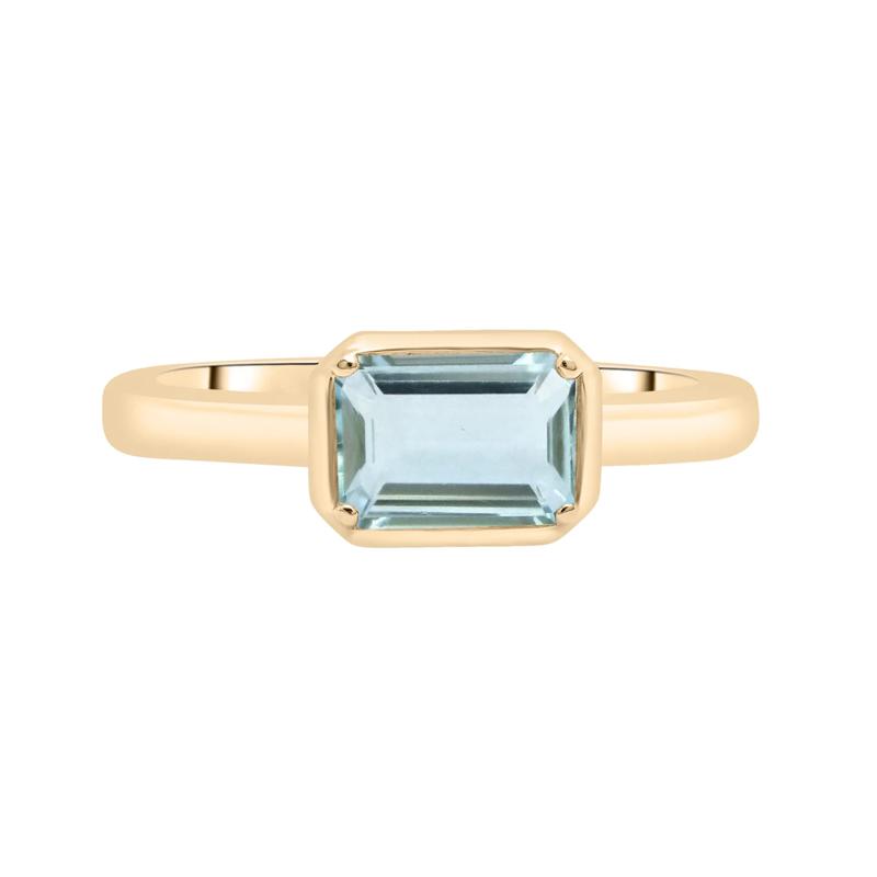 Aquamarine Emerald-Cut Cocktail Ring in Vermeil – Image 1 of 6